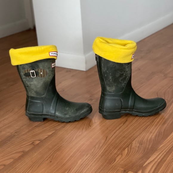 Festival Hunter Rain boots, Fleece socks, EUC! 7/8 - Picture 3 of 16